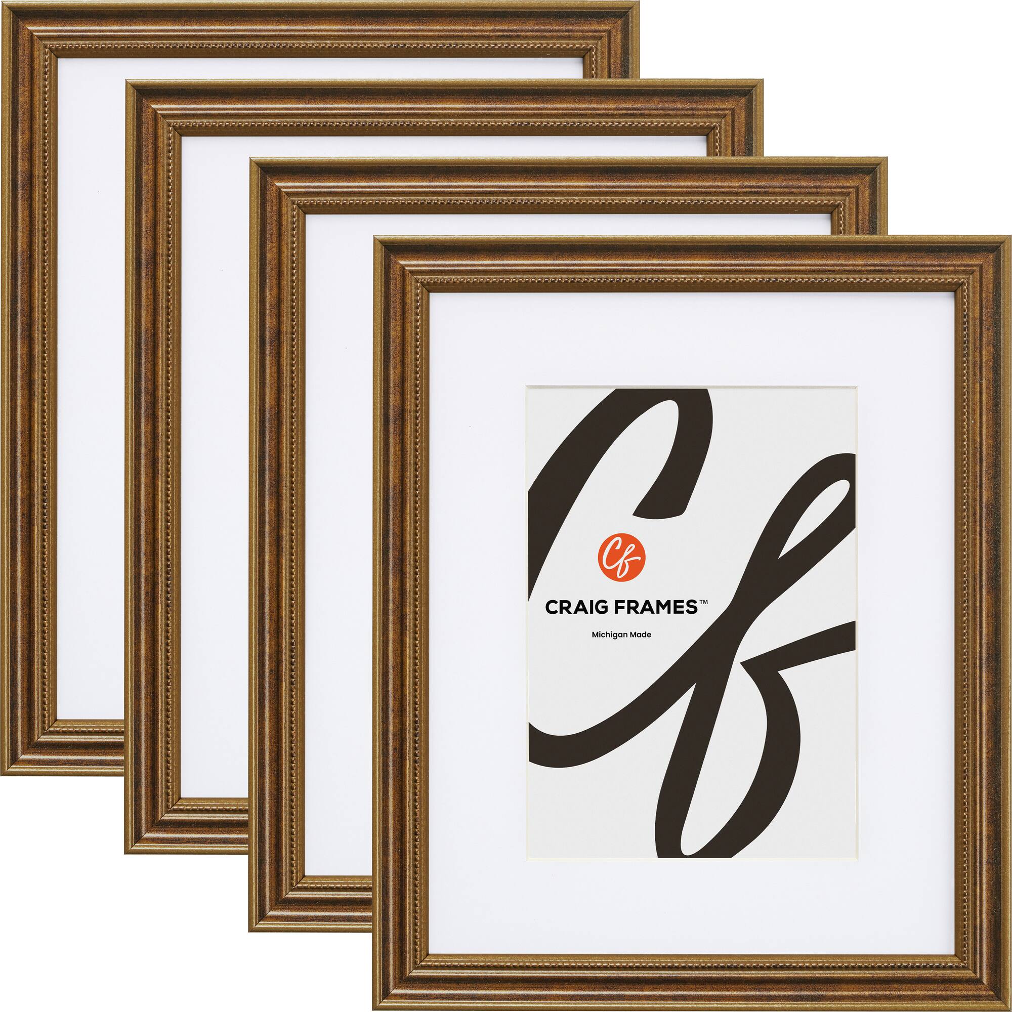 Craig Frames 4 Pack Stratton Bronze Picture Frame with Mat